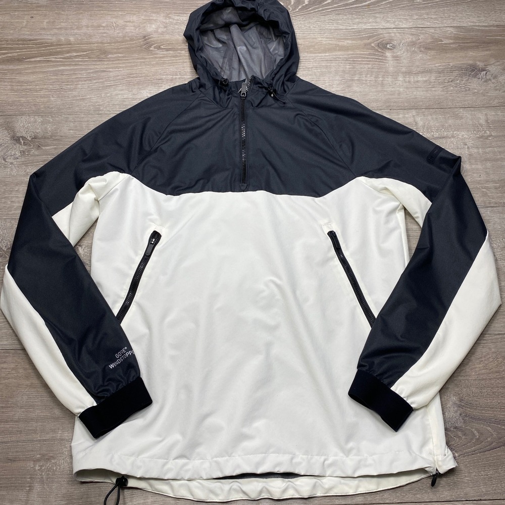 Under Armour Anorak Jacket Mens M Black White Gore Windstopper 1317901 Running